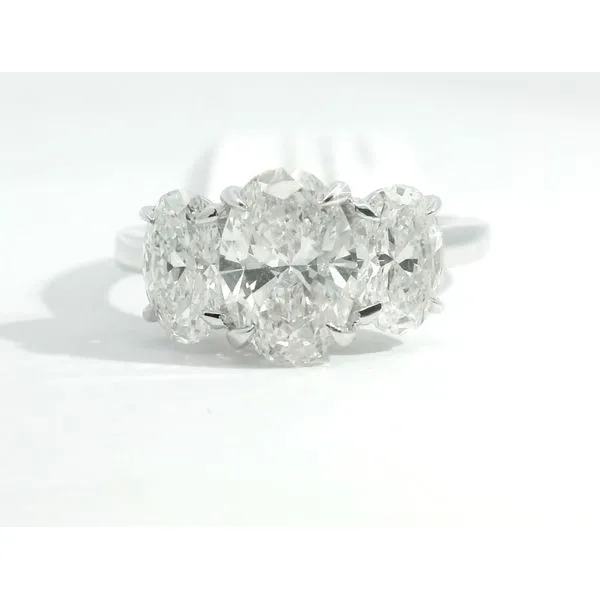 14Kt White Gold 3-Stone Oval Lab Grown Diamond Ring 3.00Ctw Albert's Jewelers Kingsland, GA