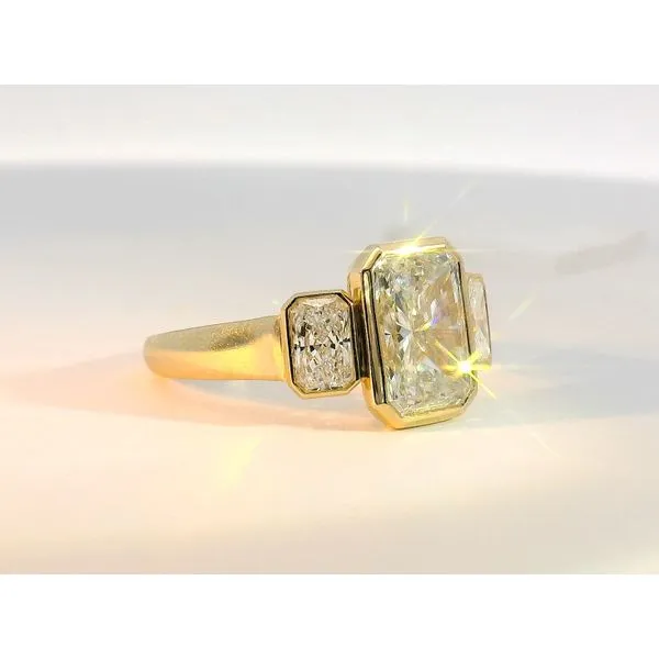 3.88Cttw Bezel Set Radiant Cut Lab Grown Diamonds Set In 14Kt Yellow Gold Image 2 Albert's Jewelers Kingsland, GA