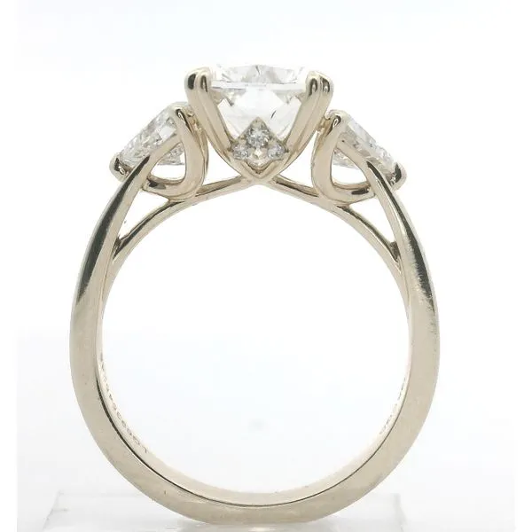 3.08Ct Cushion Cut Lab Grown Center Diamond With Trillion Cut Side Stones Set Into 14Kt Yellow Gold Image 3 Albert's Jewelers Kingsland, GA