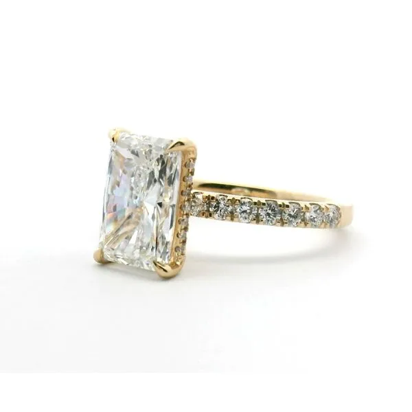 3.00Ct Radiant Cut Lab Grown Diamond With .51Ctw Hidden Halo & Diamond Band Image 2 Albert's Jewelers Kingsland, GA