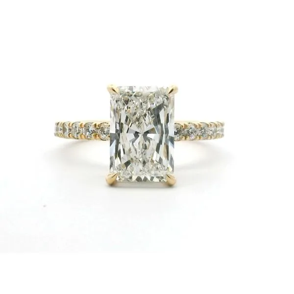 3.00Ct Radiant Cut Lab Grown Diamond With .51Ctw Hidden Halo & Diamond Band Albert's Jewelers Kingsland, GA