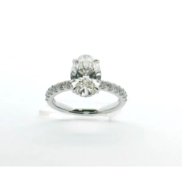 2.07Ct Oval Brilliant Lab Grown Diamond Ring With Hidden Halo & Diamonds On The Band, Set In 14Kt White Gold Image 3 Albert's Jewelers Kingsland, GA