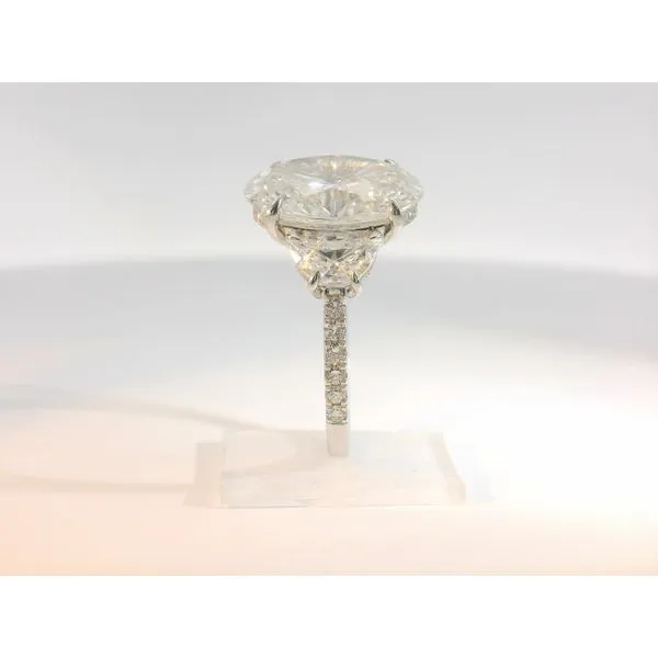 6.34Cttw Lab Grown Diamond Engagement Ring Featuring, 5.01Ct Brilliant Oval Set In 14Kt White Gold With Moon Cut Side Stones Image 3 Albert's Jewelers Kingsland, GA