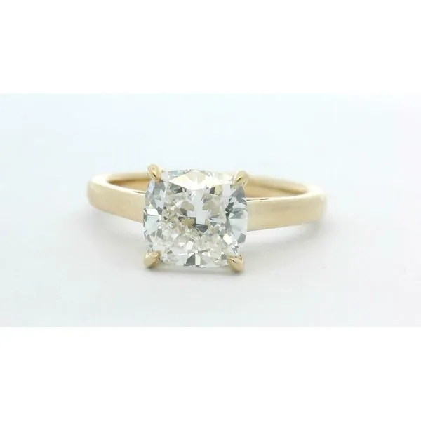 14Kt Yellow Gold 2.01Ct Cushion Cut Lab Grown Diamond Ring, Color F, Clarity Vs Albert's Jewelers Kingsland, GA