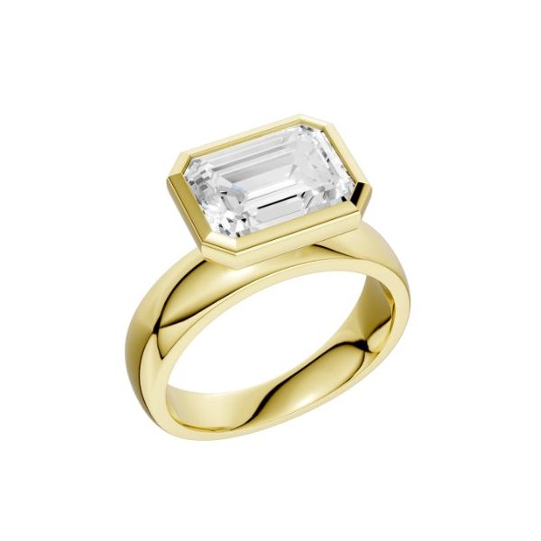 Stunning Wide Shank East-West Bezel Set Engagement Ring Image 4 Albert's Jewelers Kingsland, GA
