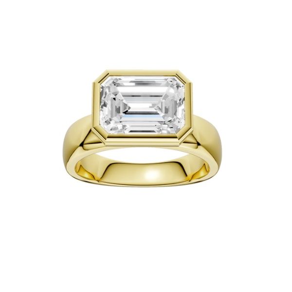Stunning Wide Shank East-West Bezel Set Engagement Ring Albert's Jewelers Kingsland, GA