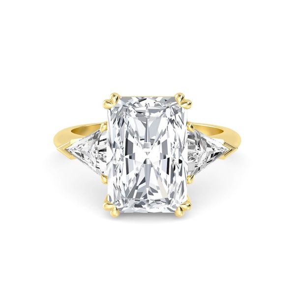 14K Yellow Gold 4.80 CTW Lab-Grown Diamond Three-Stone Engagement Ring Albert's Jewelers Kingsland, GA