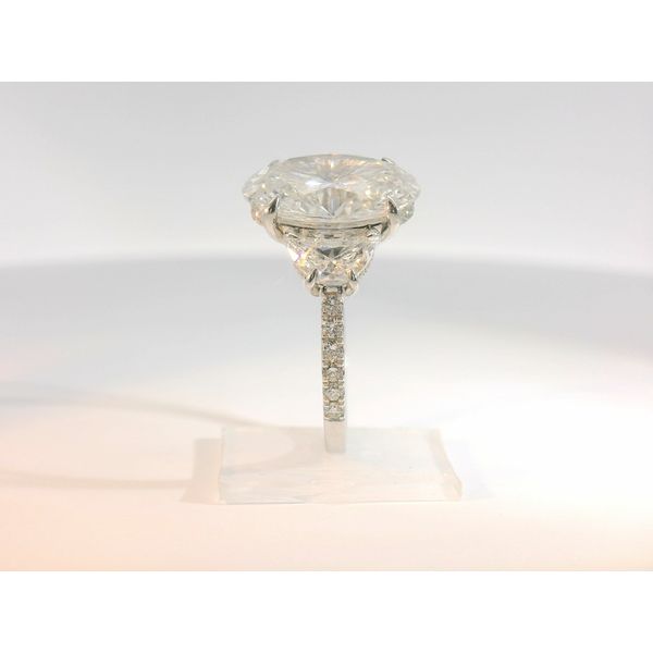 6.34Cttw Lab Grown Diamond Engagement Ring Featuring, 5.01Ct Brilliant Oval Set In 14Kt White Gold With Moon Cut Side Stones Image 3 Albert's Jewelers Kingsland, GA
