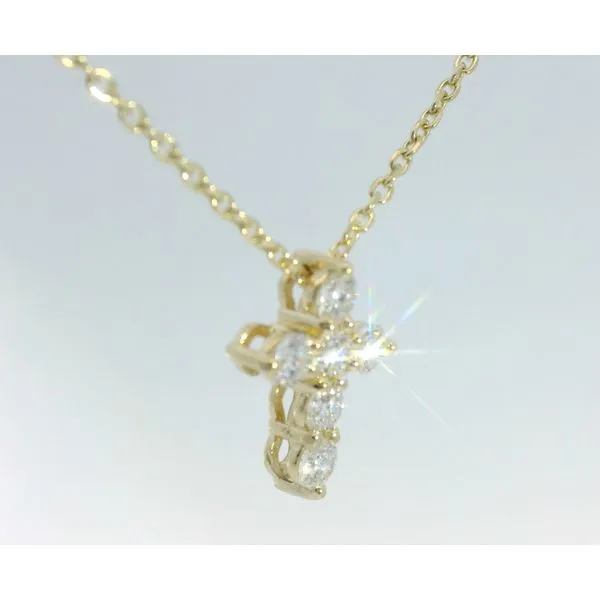 14Kt Yellow Gold .60Cttw Lab Grown Diamond Cross W/ Chain Image 2 Albert's Jewelers Kingsland, GA