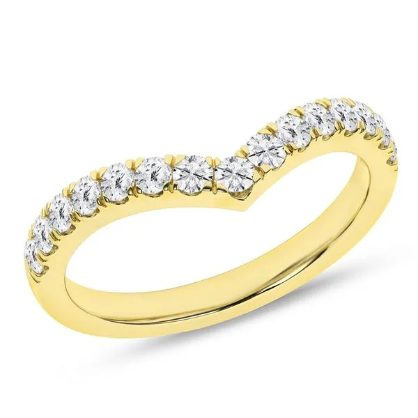 14K Yellow Gold .50Ctw Lab Grow Diamond Contour Wedding Band Albert's Jewelers Kingsland, GA