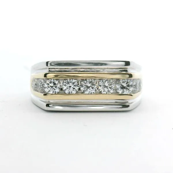 Men's Two-Tone Diamond Band. Featuring 1 Ctw, This Distinguished Ring Showcases 9 Round Lab Grown Diamonds Albert's Jewelers Kingsland, GA