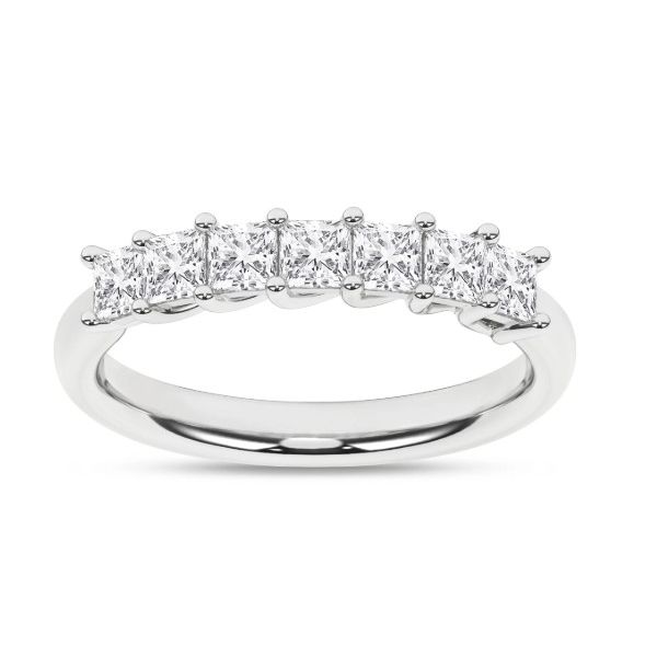 14KT White Gold Lab Grown Diamond 7 Stone Band Albert's Jewelers Kingsland, GA
