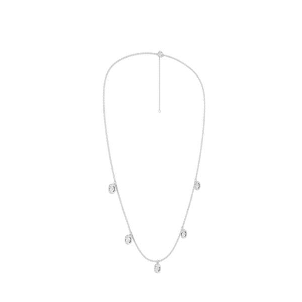 14KT WG LG Diamond Drop 5-Stone Station Necklace, 2.0CTW Image 2 Albert's Jewelers Kingsland, GA