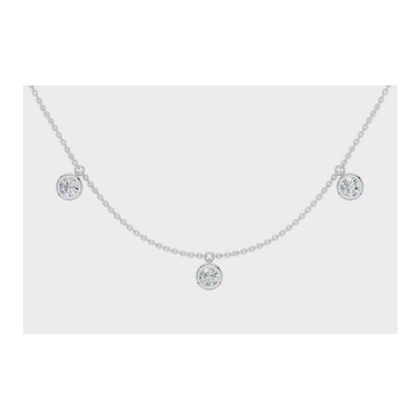 14KT WG LG Diamond Drop 5-Stone Station Necklace, 2.0CTW Albert's Jewelers Kingsland, GA