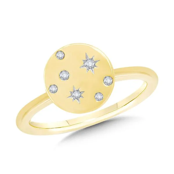 10K Flat & Round Tailored Tags Scattered Flush-Set Diamond & Star Ring Albert's Jewelers Kingsland, GA