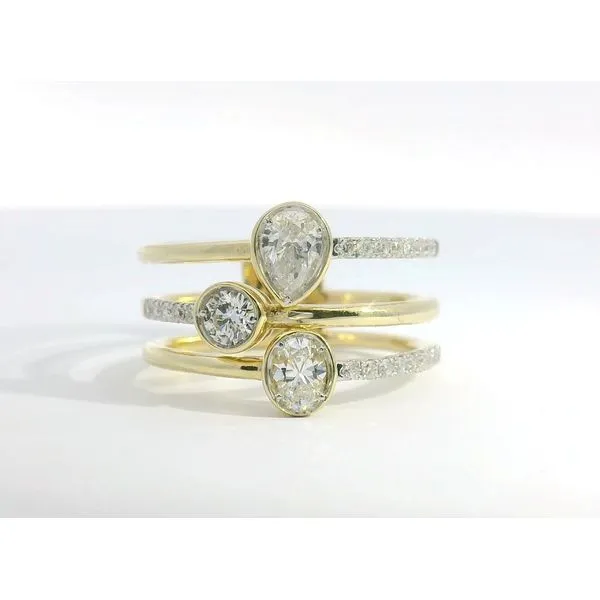 14Kt Yg .92Cttw Diamond Triple Layer Look With Pear, Oval & Round Diamonds Image 2 Albert's Jewelers Kingsland, GA