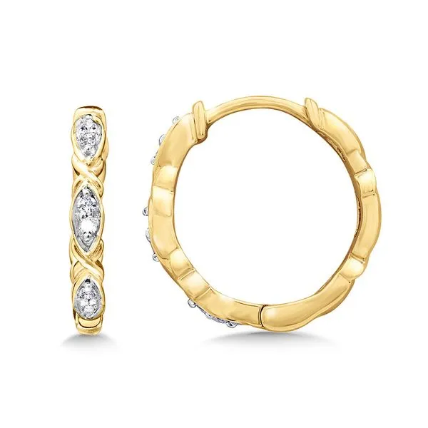 10K Intricate Diamond Huggie Hoops Albert's Jewelers Kingsland, GA