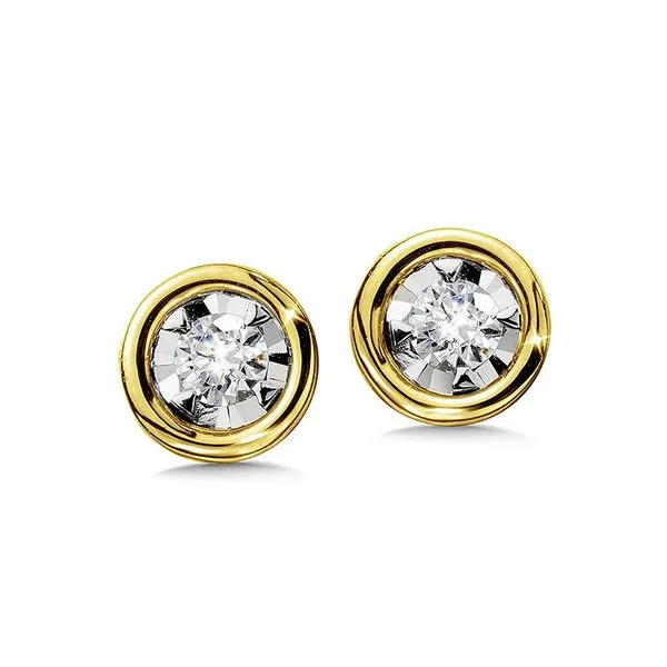 Bezel-Set Diamond Star Solitaire Stud Earrings (1/10 ctw) Albert's Jewelers Kingsland, GA