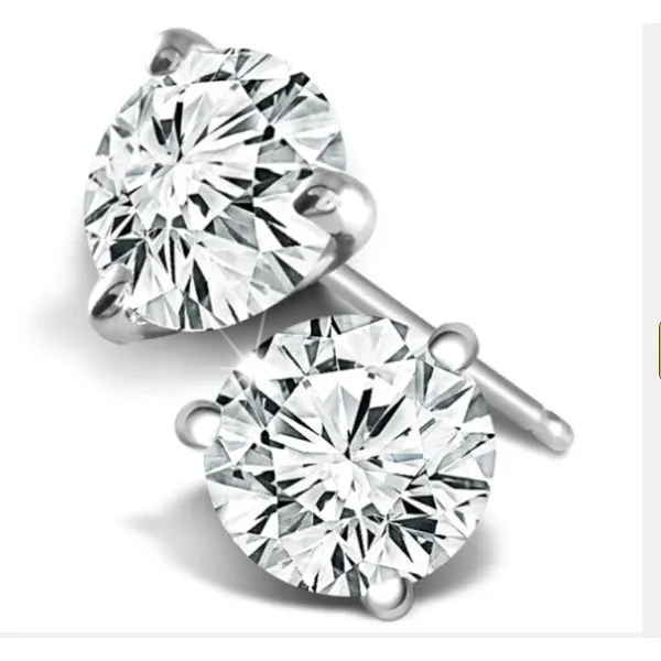 14k white gold diamond stud earrings Albert's Jewelers Kingsland, GA