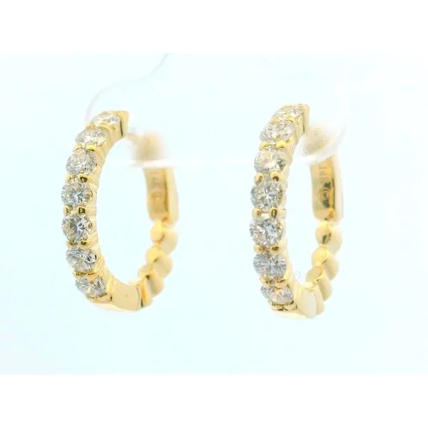 14Kt Yg 1.16Cttw Diamond Hoops Image 2 Albert's Jewelers Kingsland, GA