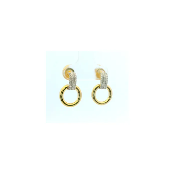 14Kt Yg .14Cttw Diamond Door Knocker Drop Earrings Image 2 Albert's Jewelers Kingsland, GA