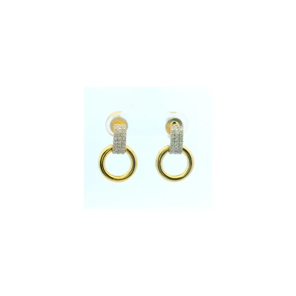 14Kt Yg .14Cttw Diamond Door Knocker Drop Earrings Albert's Jewelers Kingsland, GA