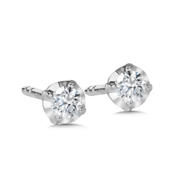 14Kt White Gold Diamond Solitaire Studs (1/10 Ctw) Albert's Jewelers Kingsland, GA
