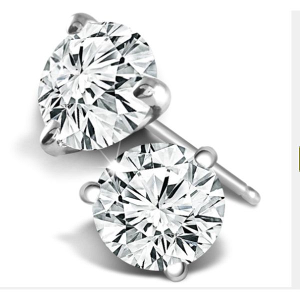 14k white gold diamond stud earrings Albert's Jewelers Kingsland, GA