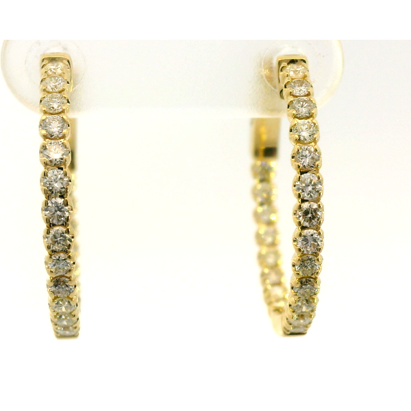 Inside-out diamond hoop earrings Image 2 Albert's Jewelers Kingsland, GA