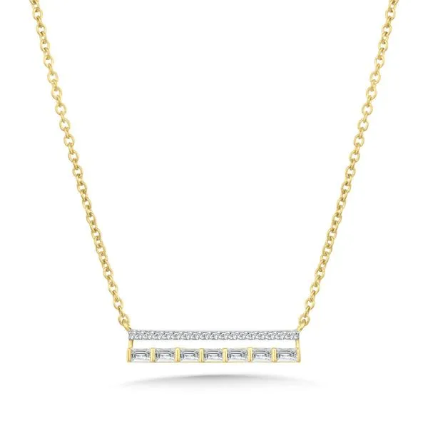 14K Yellow Gold Bezel-Set Diamond Star Solitaire Necklace (1/10 Ctw) Albert's Jewelers Kingsland, GA