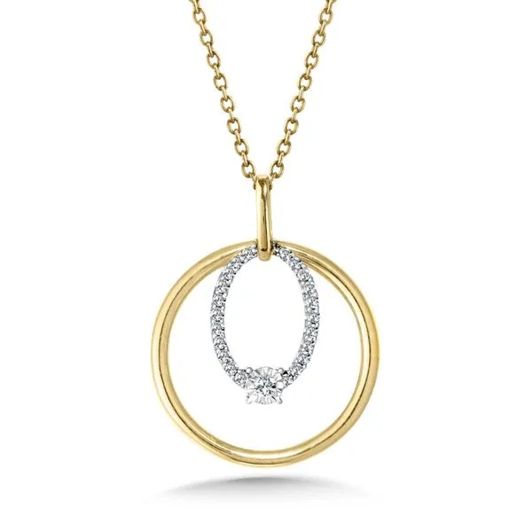 10K Diamond Two-Tone Circles Pendant Albert's Jewelers Kingsland, GA