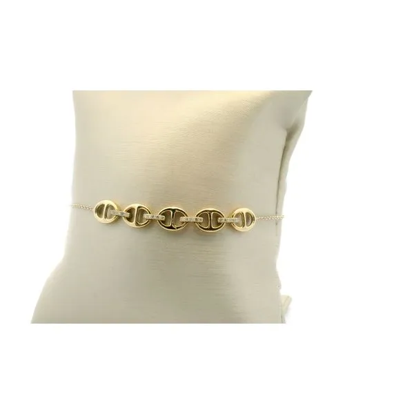 10K Yellow Gold Mariner Links Diamond Bracelet Albert's Jewelers Kingsland, GA