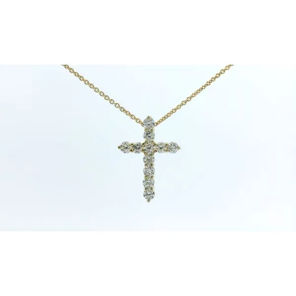 14Kt Yg 0.75Cttw Diamond Cross Pendant Albert's Jewelers Kingsland, GA