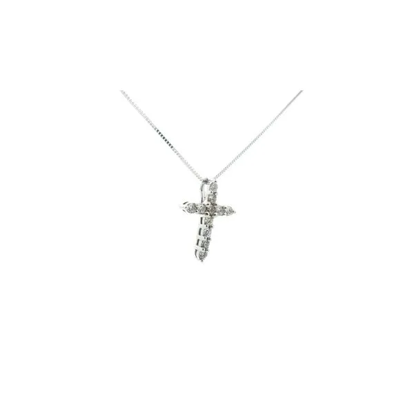 14Kt Wg .34Cttw Diamond Cross Pendant Image 2 Albert's Jewelers Kingsland, GA