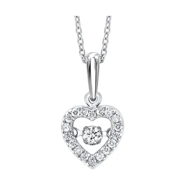 10KT WG .20CTW  DANCING DIAMOND HEART  PENDANT Albert's Jewelers Kingsland, GA