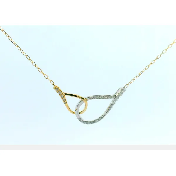 14Kt Two Tone .12Ctw Diamond Intertwined Pendant On Chain Image 2 Albert's Jewelers Kingsland, GA