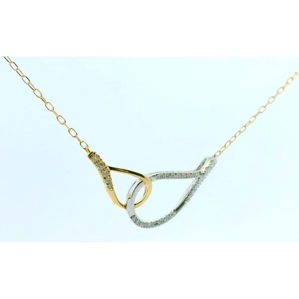 14Kt Two Tone .12Ctw Diamond Intertwined Pendant On Chain Albert's Jewelers Kingsland, GA
