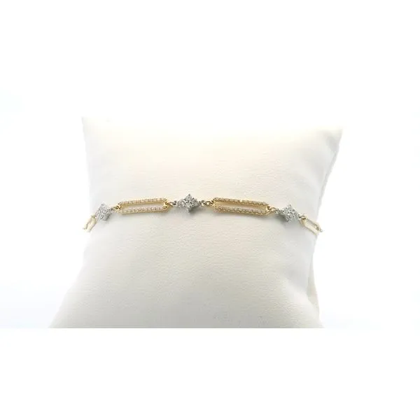14Kt Y/W Gold .67Cttw Diamond Link Design Bracelet Image 2 Albert's Jewelers Kingsland, GA