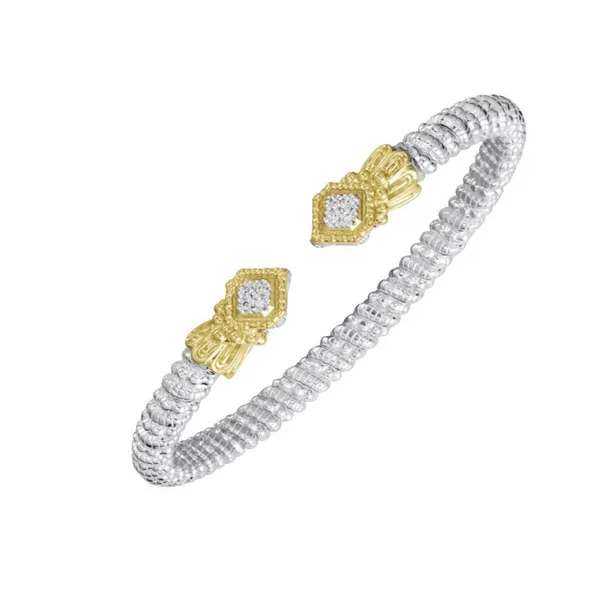 14K Gold and Sterling Silver Diamond Stackable Cuff Bracelet Albert's Jewelers Kingsland, GA