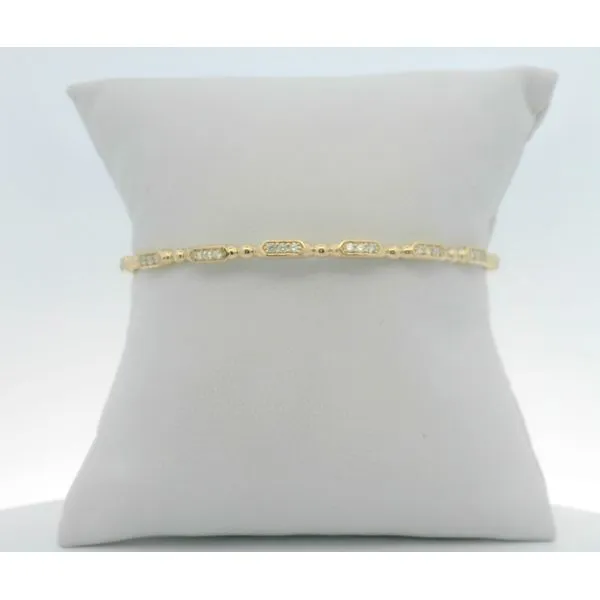 Yellow gold & Diamond Flex Bangle Dazzling Bracelet Image 2 Albert's Jewelers Kingsland, GA