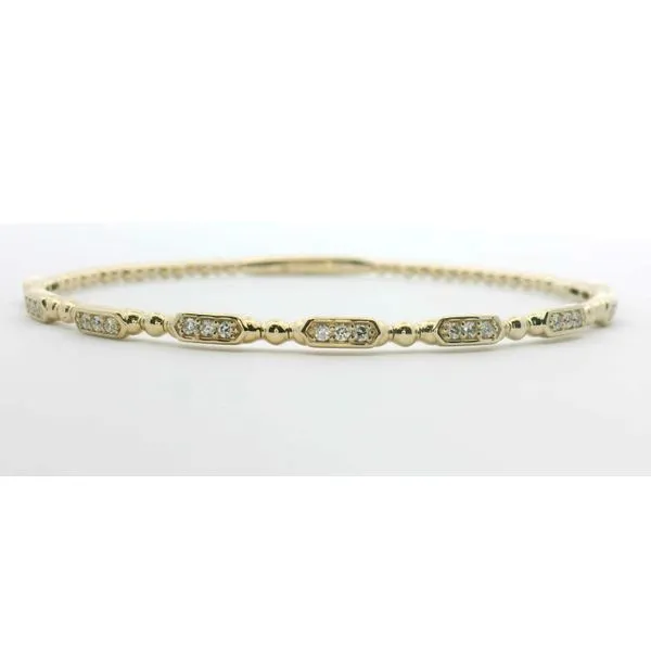 Yellow gold & Diamond Flex Bangle Dazzling Bracelet Albert's Jewelers Kingsland, GA