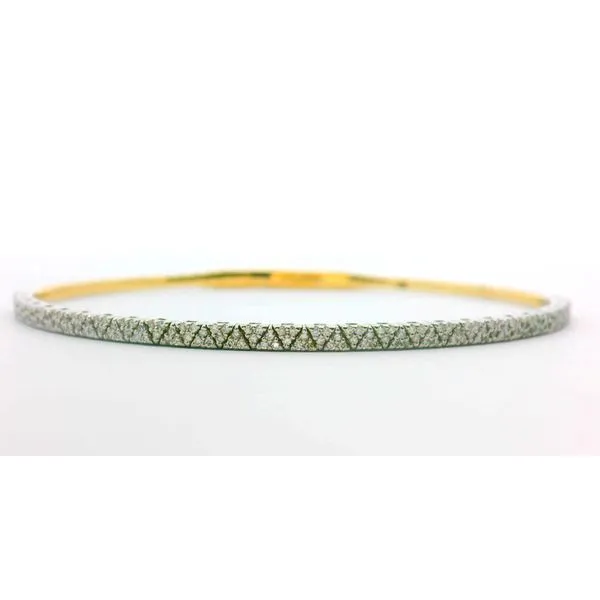 Diamonds with White & Yellow Gold in a Flex Bangle!! Albert's Jewelers Kingsland, GA