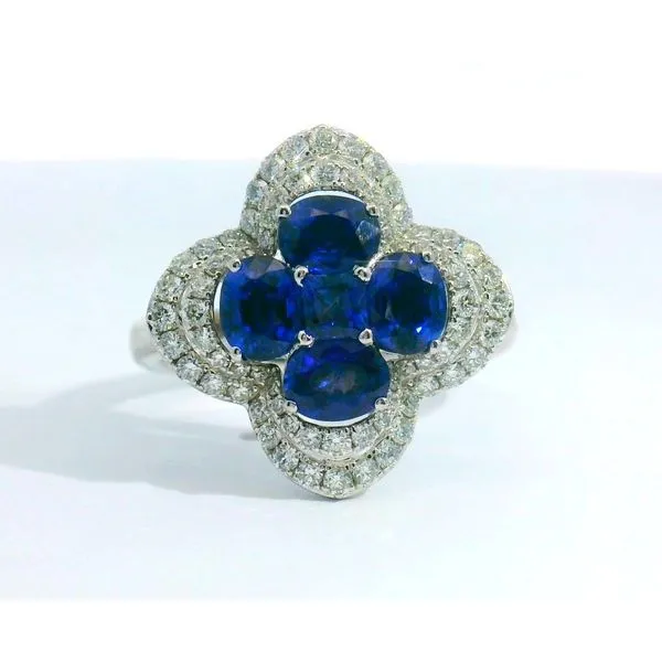 18kt wg 1.97cttw oval blue sapphire & .60cttw diamond ring Albert's Jewelers Kingsland, GA