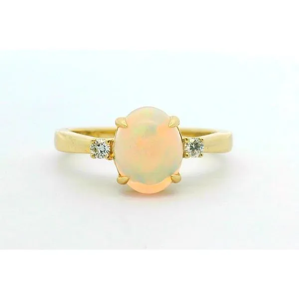 14Kt Yellow Gold .98Ct Oval Opal Accented By .09Ctw Diamonds Albert's Jewelers Kingsland, GA