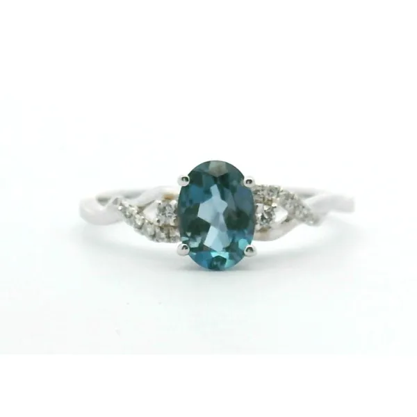 14Kt White Gold .92Ct Oval Blue Tourmaline With .07Ctw Diamond Accents Albert's Jewelers Kingsland, GA