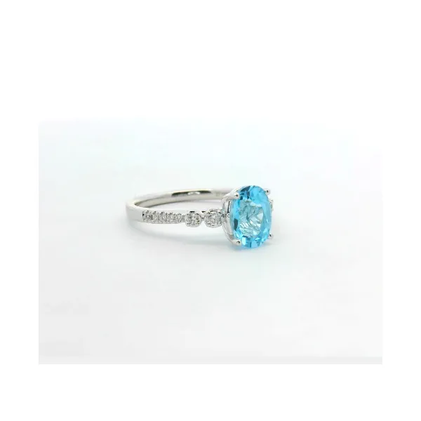 14Kt White Gold 1.64Ct Oval Blue Topaz & 0.12Ctw Diamond Accents Image 2 Albert's Jewelers Kingsland, GA