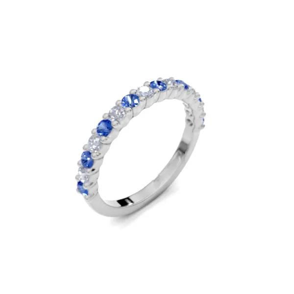 Sapphire & Diamond white gold band Albert's Jewelers Kingsland, GA