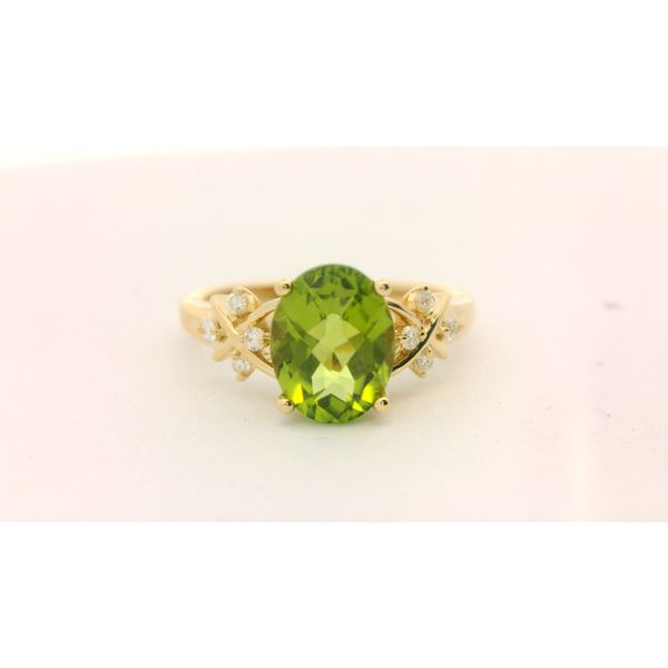 14KT Yellow Gold 2.15CT Peridot & Diamond Ring Albert's Jewelers Kingsland, GA