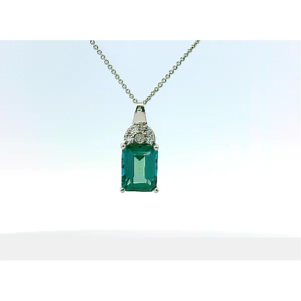 14Kt White Gold 2.76Ct Created Alexandrite & .12Ctw Diamond Accented Pendant Albert's Jewelers Kingsland, GA