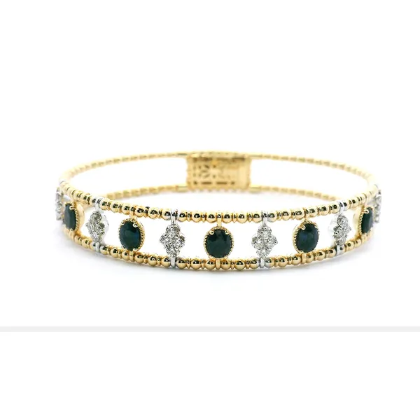14Kt Yg 2.62Ct Oval Sapphire & .61Ctw Diamond Flex Bracelet Albert's Jewelers Kingsland, GA